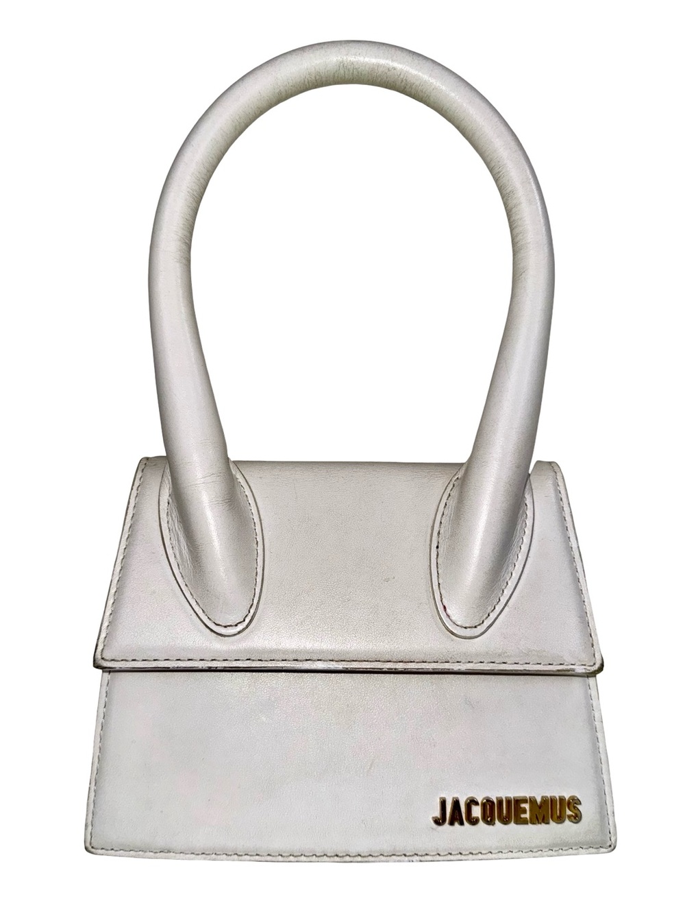 Jacquemus Pink Le Chiquito Moyen white Leather Mini Tote